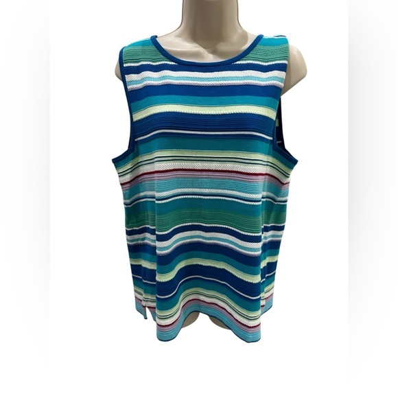 Talbots sleeveless stripped crewneck top - Picture 1 of 6